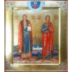 Икона Святого Владислава Сербского и Святой мученицы Василисы